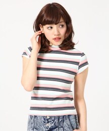 Heather | マルチボーダーチビトップス/Heather be(トップス)