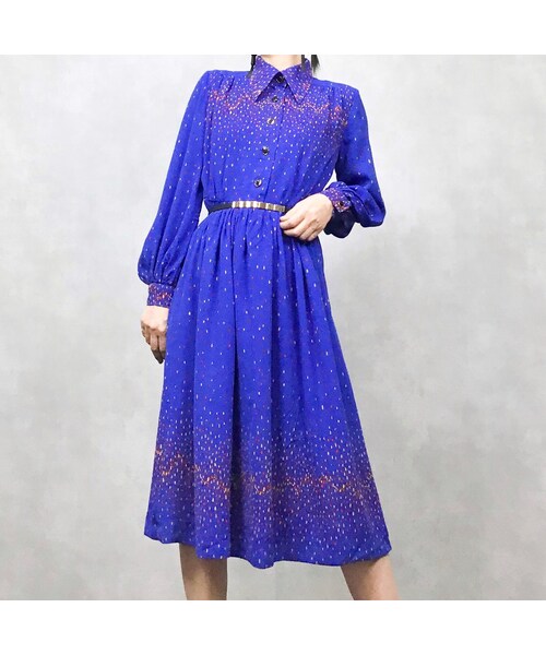 USED（ユーズド）の「Drop pattern blue dress（ワンピース・レディース・その他）」の3枚目の写真