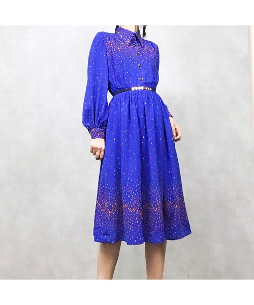 USED（ユーズド）の「Drop pattern blue dress（ワンピース・レディース・その他）」の4枚目の写真