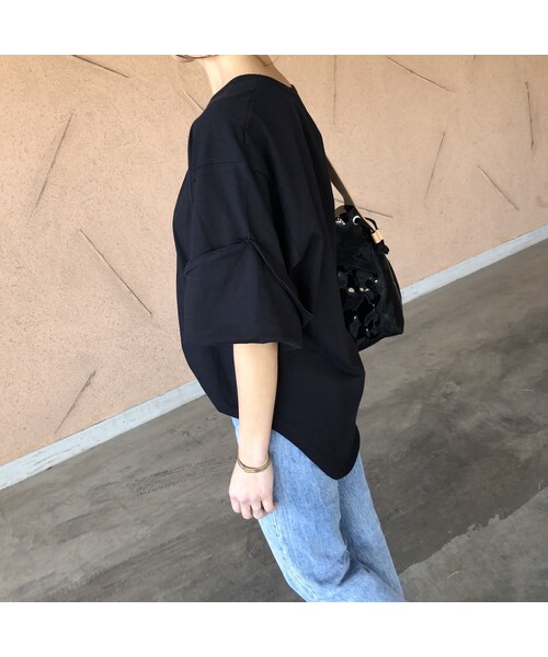 copine(コピン)の「ゆる可愛い!袖ロールアップVネックTシャツ (3color)【クリックポスト対象商品】(Tシャツ/カットソー・レディース・その他)」の11枚目の写真