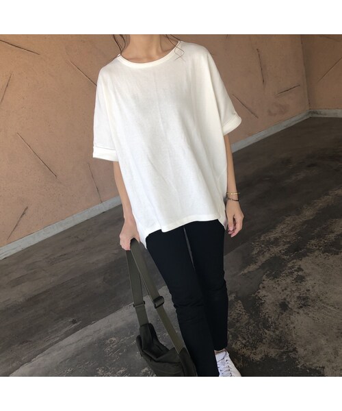 copine(コピン)の「ビッグシルエット!サーマルドルマンTシャツ(2color)【クリックポスト対象商品】(Tシャツ/カットソー・レディース・その他)」の4枚目の写真