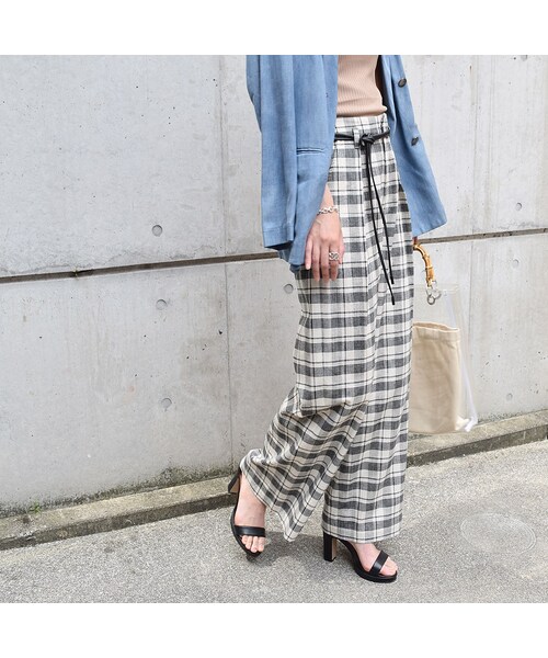 no brand（ノーブランド）の「[ RE-ARRIVAL ]コットンリネンチェックPT（その他パンツ・レディース・その他）」の2枚目の写真