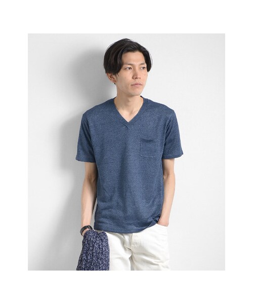 URBAN RESEARCH(アーバンリサーチ)の「フランダースVネックS/S KNIT TEE(トップス・メンズ・GRAY/YELLOW/NAVY/BLACK・M/L)」の6枚目の写真