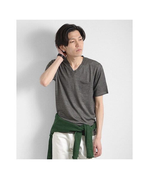 URBAN RESEARCH(アーバンリサーチ)の「フランダースVネックS/S KNIT TEE(トップス・メンズ・GRAY/YELLOW/NAVY/BLACK・M/L)」の7枚目の写真