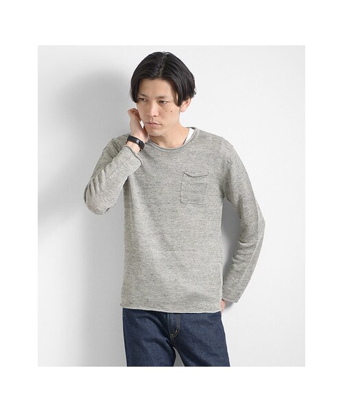 URBAN RESEARCH（アーバンリサーチ）の「9Gリネンプルオーバーンニット（トップス・メンズ・GRAY/NAVY/GREEN/BEIGE・M/L）」の6枚目の写真