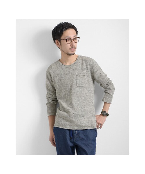 URBAN RESEARCH（アーバンリサーチ）の「9Gリネンプルオーバーンニット（トップス・メンズ・GRAY/NAVY/GREEN/BEIGE・M/L）」の10枚目の写真