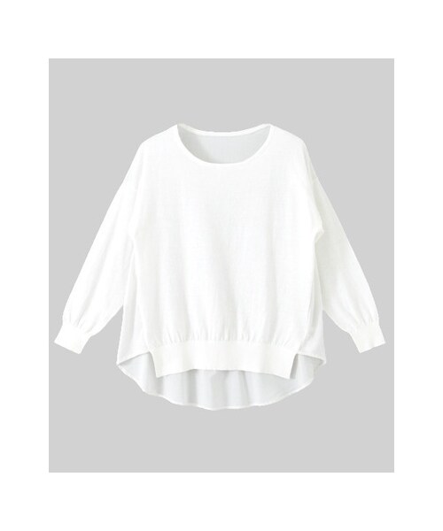 URBAN RESEARCH DOORS（アーバンリサーチドアーズ）の「布帛コンビニットプルオーバー（トップス・レディース・オフ/サックス/イエロー・one）」の2枚目の写真