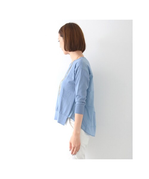 URBAN RESEARCH DOORS（アーバンリサーチドアーズ）の「布帛コンビニットプルオーバー（トップス・レディース・オフ/サックス/イエロー・one）」の7枚目の写真