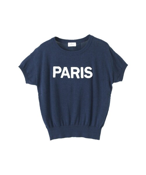 URBAN RESEARCH DOORS(アーバンリサーチドアーズ)の「PARIS S/Sニット(トップス・レディース・WHITE/BEIGE/NAVY・one)」の1枚目の写真