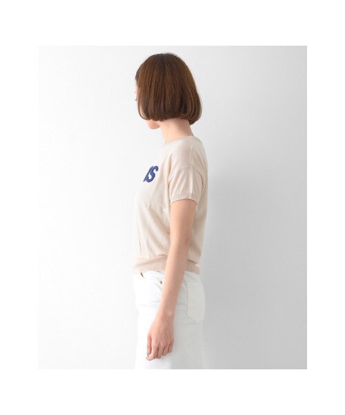 URBAN RESEARCH DOORS(アーバンリサーチドアーズ)の「PARIS S/Sニット(トップス・レディース・WHITE/BEIGE/NAVY・one)」の7枚目の写真