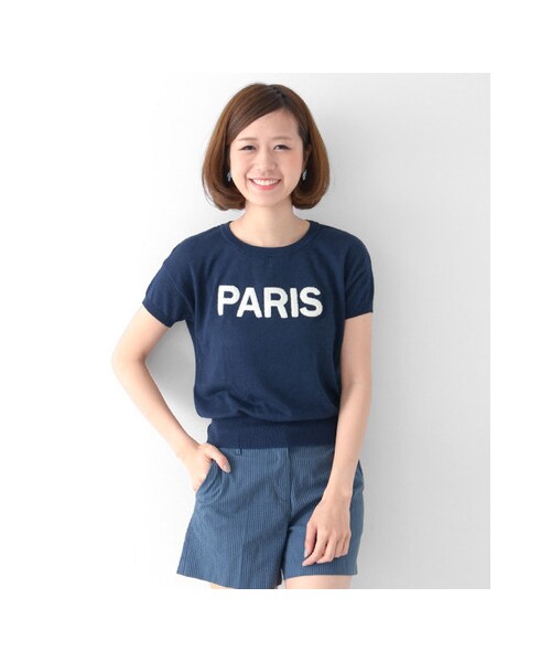 URBAN RESEARCH DOORS(アーバンリサーチドアーズ)の「PARIS S/Sニット(トップス・レディース・WHITE/BEIGE/NAVY・one)」の6枚目の写真