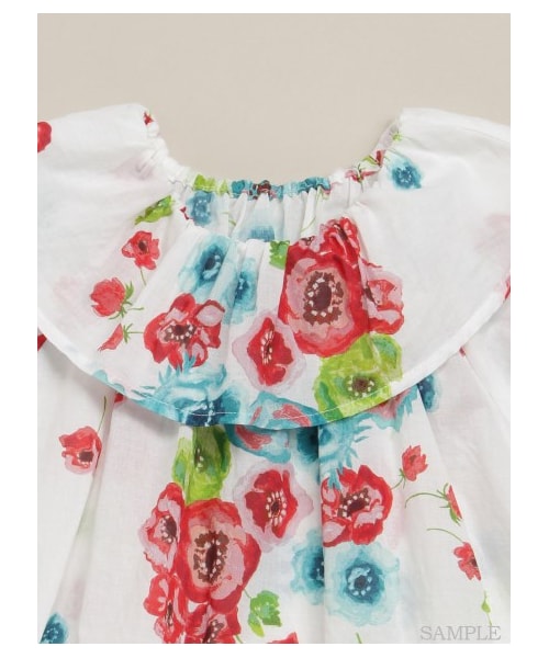 HAKKA KIDS（ハッカキッズ）の「クラシックフラワープリントブラウス（トップス・キッズ・レッド・100/110/120）」の3枚目の写真