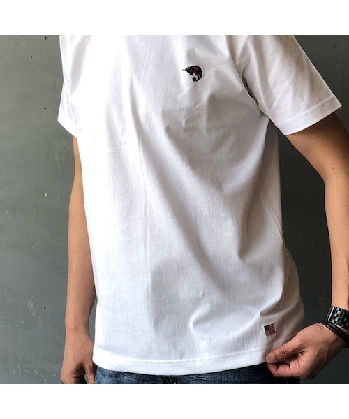 モダンロゴ刺繍T ホワイト　Mサイズ 刺繍ロンT(M ホワイト): トップス｜Right-on公式オンラインショップ