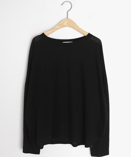 DHOLIC（ディーホリック）の「ラウンドヘムシアーTシャツ（Tシャツ/カットソー・レディース・グリーン/ブラック/ブラウン/ホワイト/ベージュ/ピンク・FREE）」の3枚目の写真