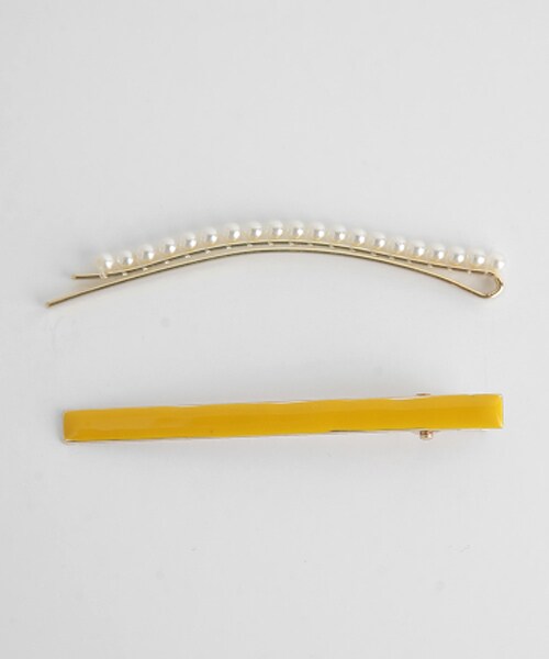DHOLIC(ディーホリック)の「パールピン&ヘアクリップ2SET(ヘアピン・レディース・イエロー/グリーン/パープル/ベージュ・FREE)」の1枚目の写真