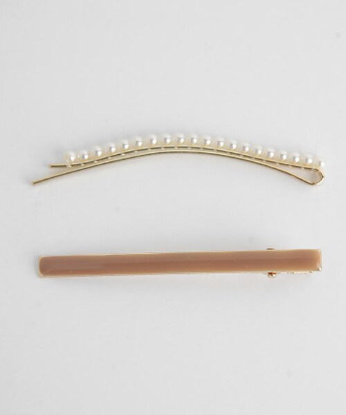 DHOLIC(ディーホリック)の「パールピン&ヘアクリップ2SET(ヘアピン・レディース・イエロー/グリーン/パープル/ベージュ・FREE)」の2枚目の写真