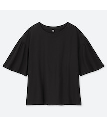 UNIQLO | マーセライズコットンギャザースリーブT（5分袖）(Tシャツ/カットソー)