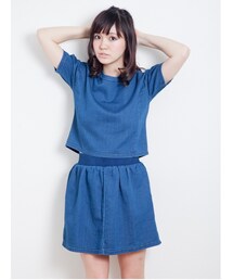 earth music&ecology | カットデニムセットアップ(トップス)