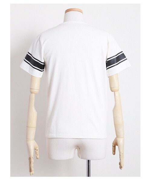 SEVENDAYS=SUNDAY(セブンデイズサンデイ)の「《メンズ》 フットボールラインTeeシャツ(カットソー・メンズ・ホワイト/ブラック・S/M/L)」の5枚目の写真