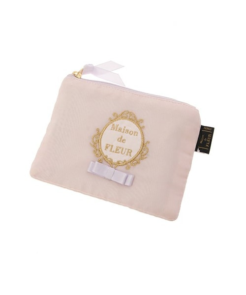 Maison de FLEUR トートバッグポーチ メゾン ド フルール Maison de FLEUR パイピングマルチポケット