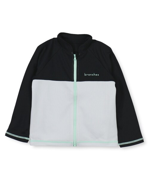 BRANSHES（ブランシェス）の「配色ラッシュガード（ラッシュガード・キッズ・ネイビーブルー/ブラック・90cm～130cm）」の2枚目の写真