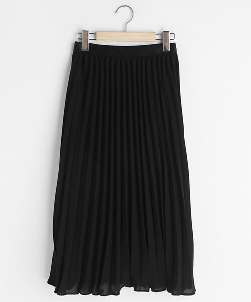 DHOLIC（ディーホリック）の「ウエストストレッチプリーツロングスカート（スカート・レディース・ホワイト/ブラック/ピンク・FREE）」の2枚目の写真