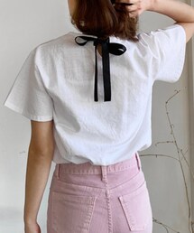 DHOLIC | バックリボン半袖ブラウス(シャツ/ブラウス)