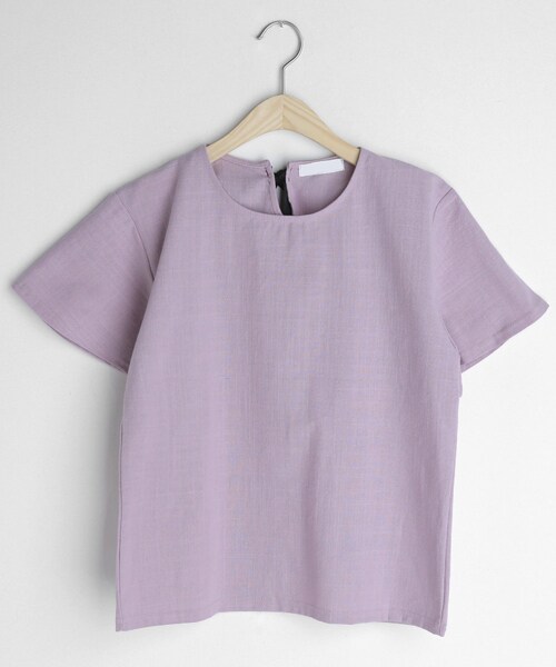 DHOLIC（ディーホリック）の「バックリボン半袖ブラウス（シャツ/ブラウス・レディース・ホワイト/ベージュ/ブラック/パープル・FREE）」の4枚目の写真