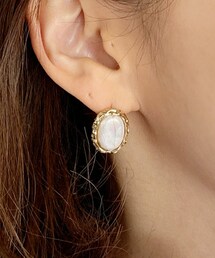 DHOLIC | ゴールドフレームオーバルパールプアス(ピアス（両耳用）)