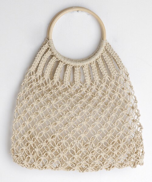 DHOLIC（ディーホリック）の「フープハンドルネットバッグ（ハンドバッグ・レディース・ブラウン/レッド/ベージュ・FREE）」の2枚目の写真