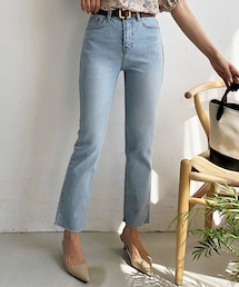 DHOLIC | ハイウエストストレートカットオフデニムパンツ(デニムパンツ)
