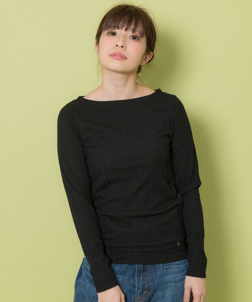 shop DADA(ショップダダ)の「★コットン混★ボートネックカットソー(9S15-391205)(Tシャツ/カットソー・レディース・グレー/ブラック/ブルー/その他・FREE)」の2枚目の写真