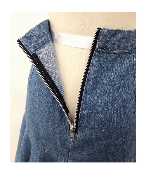 lilLilly（リルリリー）の「アシンメトリーヘムデニムロングスカート（スカート・レディース・WHITE/LT BLUE/BLUE・S/M）」の8枚目の写真