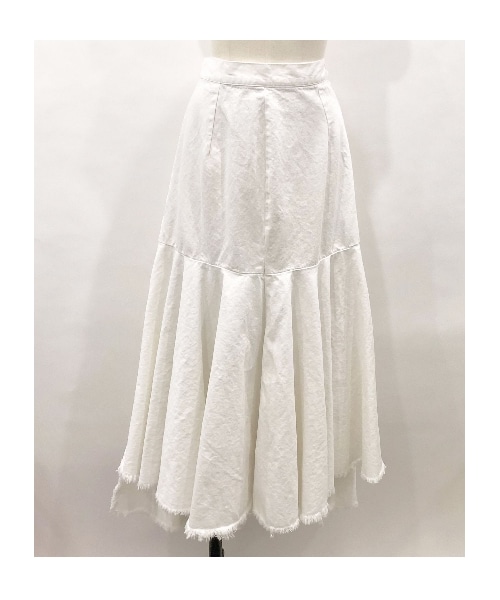 lilLilly（リルリリー）の「アシンメトリーヘムデニムロングスカート（スカート・レディース・WHITE/LT BLUE/BLUE・S/M）」の13枚目の写真