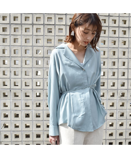 no brand（ノーブランド）の「ペールトーンサテンBL（シャツ/ブラウス・レディース・その他）」の2枚目の写真