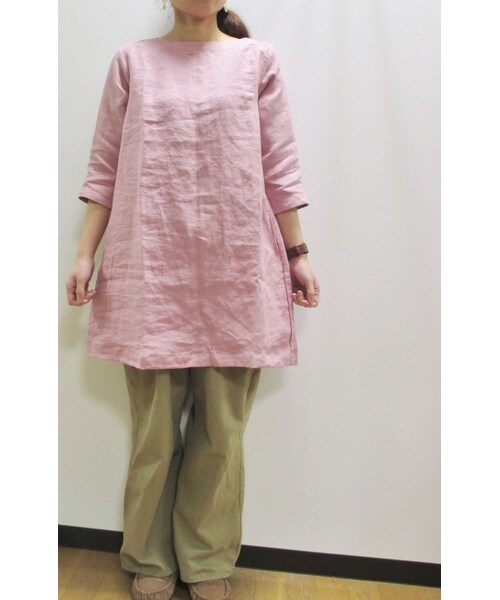 Yarra ヤラ の 19ss新色入荷 Yarra リトアニアリネンボートネックワンピース シャツ ブラウス Wear