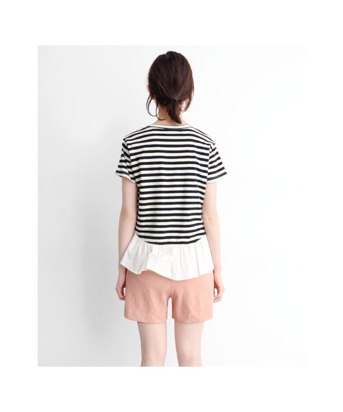 KBF（ケイビーエフ）の「ペプラムTシャツ（トップス・レディース・WHITE/GRY×WHT/BLK×OFF・one）」の8枚目の写真