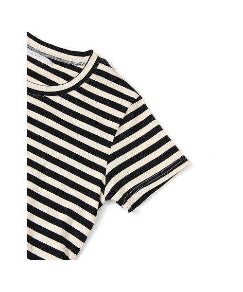 KBF（ケイビーエフ）の「ペプラムTシャツ（トップス・レディース・WHITE/GRY×WHT/BLK×OFF・one）」の10枚目の写真