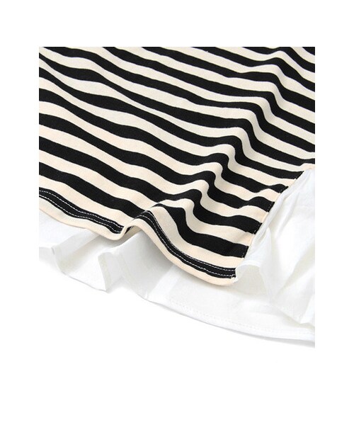 KBF（ケイビーエフ）の「ペプラムTシャツ（トップス・レディース・WHITE/GRY×WHT/BLK×OFF・one）」の11枚目の写真