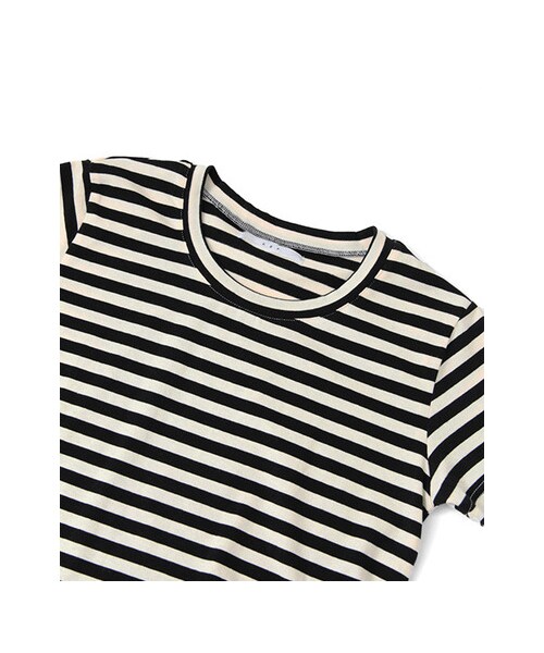 KBF（ケイビーエフ）の「ペプラムTシャツ（トップス・レディース・WHITE/GRY×WHT/BLK×OFF・one）」の9枚目の写真