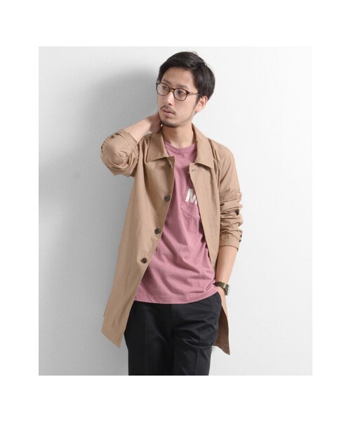 URBAN RESEARCH（アーバンリサーチ）の「ミドル丈ライトステンカラーコート（ジャケット/アウター・メンズ・CAMEL/NAVY/KHAKI・M/L）」の4枚目の写真