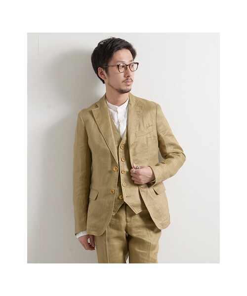 URBAN RESEARCH（アーバンリサーチ）の「フランダースリネンドビージャケット（ジャケット/アウター・メンズ・BEIGE/NAVY・M/L）」の12枚目の写真