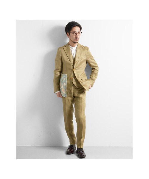 URBAN RESEARCH（アーバンリサーチ）の「フランダースリネンドビージャケット（ジャケット/アウター・メンズ・BEIGE/NAVY・M/L）」の13枚目の写真