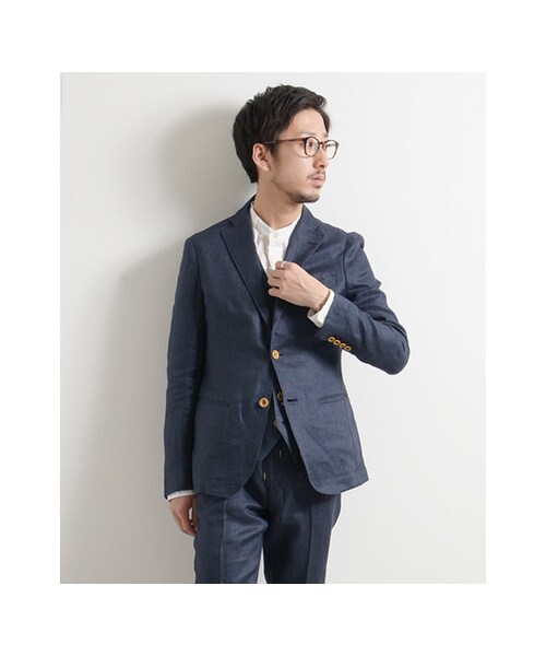 URBAN RESEARCH（アーバンリサーチ）の「フランダースリネンドビージャケット（ジャケット/アウター・メンズ・BEIGE/NAVY・M/L）」の6枚目の写真