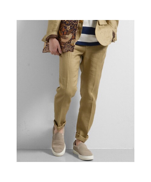 URBAN RESEARCH（アーバンリサーチ）の「フランダースリネンドビーイージーパンツ（パンツ・メンズ・BEIGE/NAVY・M/L）」の6枚目の写真