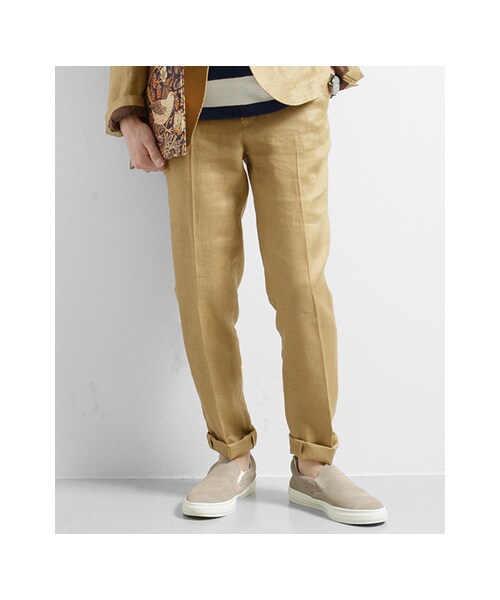 URBAN RESEARCH（アーバンリサーチ）の「フランダースリネンドビーイージーパンツ（パンツ・メンズ・BEIGE/NAVY・M/L）」の3枚目の写真