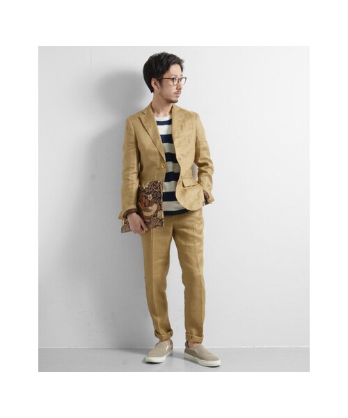 URBAN RESEARCH（アーバンリサーチ）の「フランダースリネンドビーイージーパンツ（パンツ・メンズ・BEIGE/NAVY・M/L）」の12枚目の写真