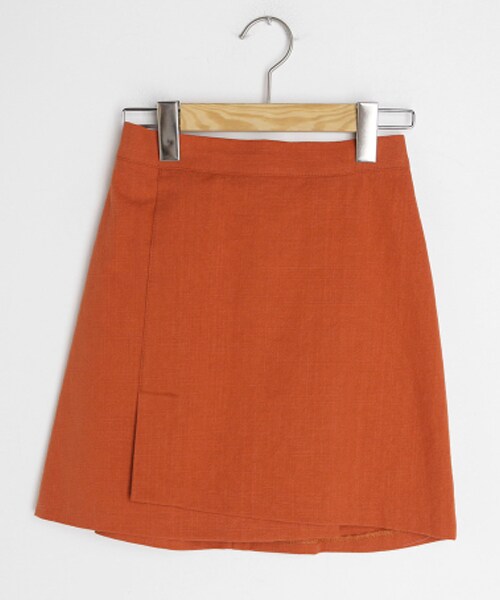 DHOLIC（ディーホリック）の「アンバランスコットンミニスカート（スカート・レディース・ホワイト/オレンジ/その他/イエロー/ベージュ・FREE）」の4枚目の写真