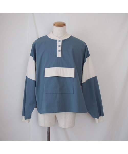 Handmade（ハンドメイド）の「コットンプルオーバー （スモーキーブルー）（シャツ/ブラウス・レディース・その他）」の11枚目の写真