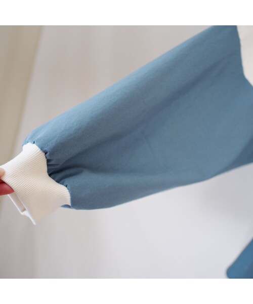 Handmade（ハンドメイド）の「コットンプルオーバー （スモーキーブルー）（シャツ/ブラウス・レディース・その他）」の8枚目の写真